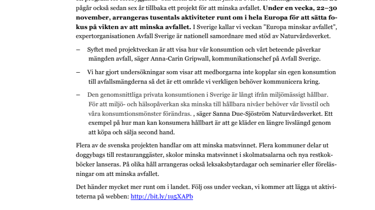 Hela Europa ska minska avfallet