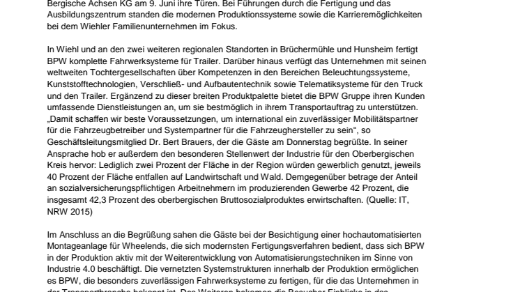 BPW öffnete ihre Türen für die Lange Nacht der Industrie 