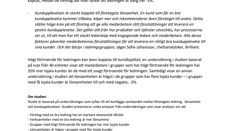 Företag med en dålig ledning har negativ avkastning
