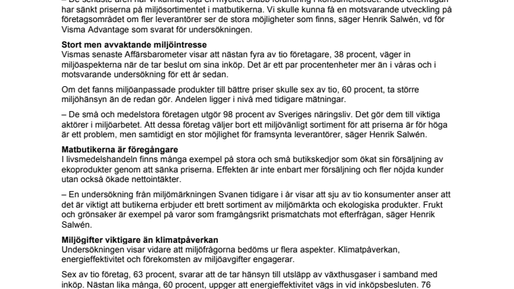​Konsumenterna väljer miljöanpassat – företagen tvekar