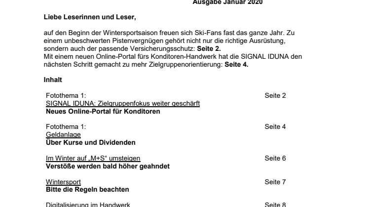 Tipps und Themen 1-2020