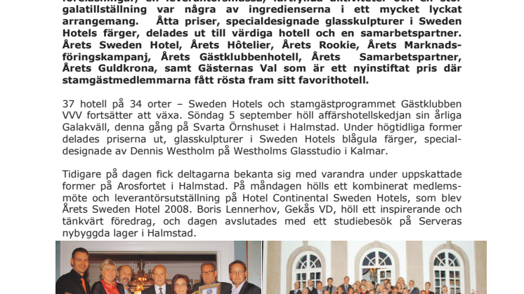 Alla vinnare på årets Sweden Hotels Gala 2010