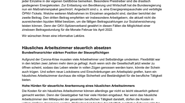 Tipps und Wissenswertes 04.2022