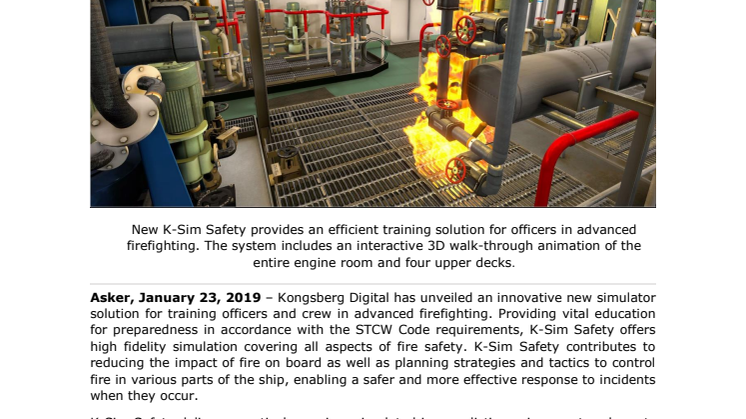 Kongsberg Digital: Advanced new firefighting simulator improves maritime safety training 