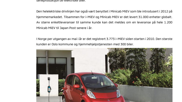 Mitsubishi Motors markerer 10-års jubileum med elbil-pioneren i-MiEV