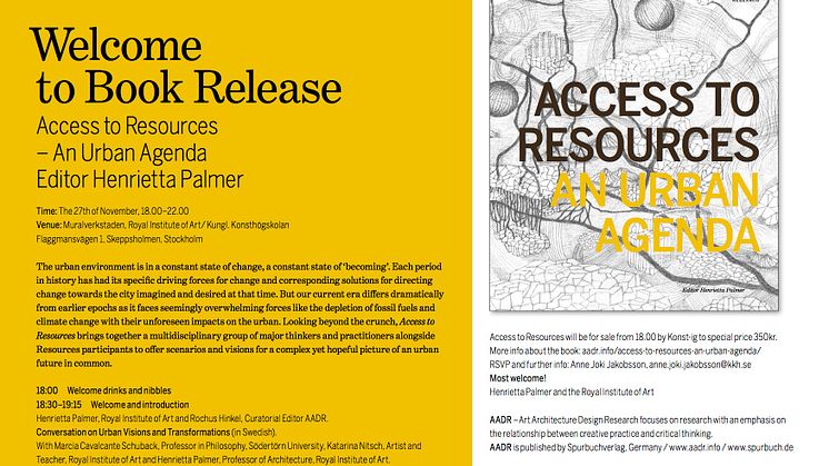 Release av boken "Access to Resources - An Urban Agenda"