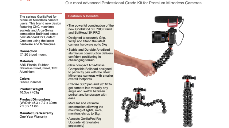 Joby GorillaPod 3K Pro Kit datasheet.pdf