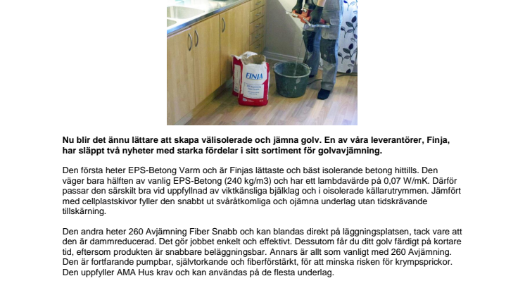 Enklare golvavjämning