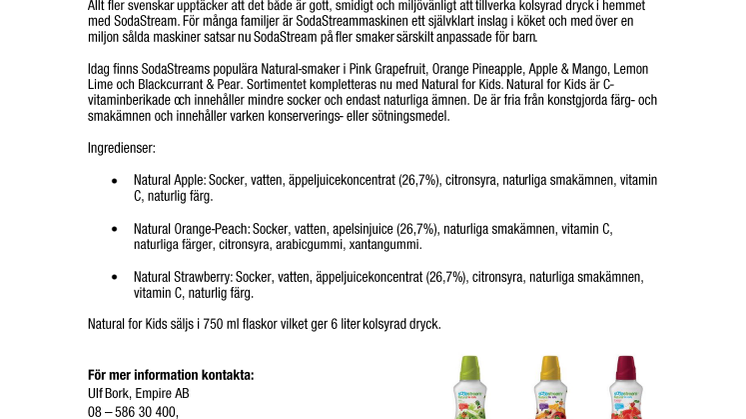 Nya naturliga, vitaminberikade smaker från SodaStream