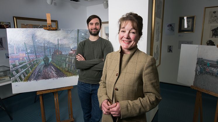 Professor Jean Brown and PhD student Lucas Ferguson-Sharp at Northumbria University's Gallery North - home to the Cornish Revealed exhibition