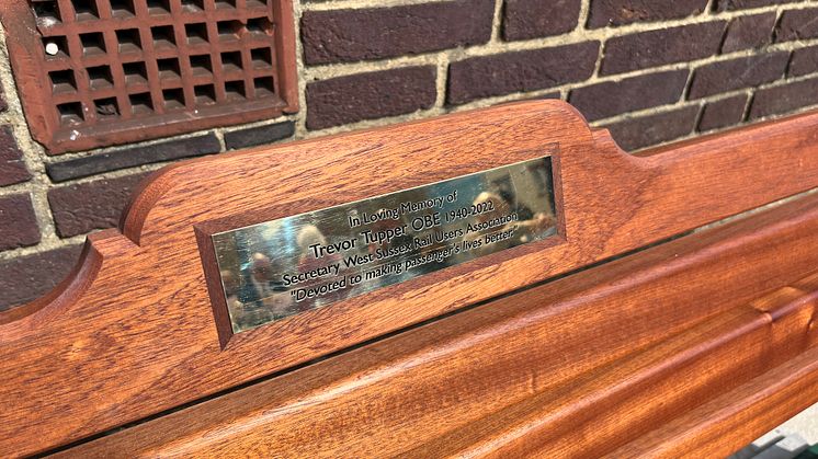 Plaque to Trever Tupper on bench