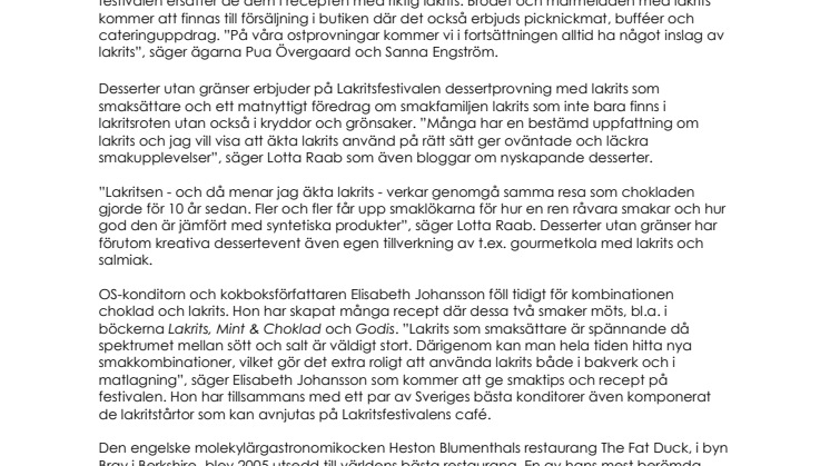 Lakrits på menyn