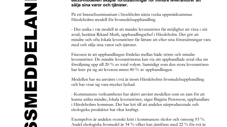 Hässleholms kommun uppmärksammas för ny upphandlingsmodell