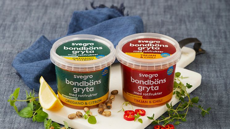 Svegro Bondbönsgryta kommer i två härliga smaker, Oregano&Citron samt Timjan&Chili