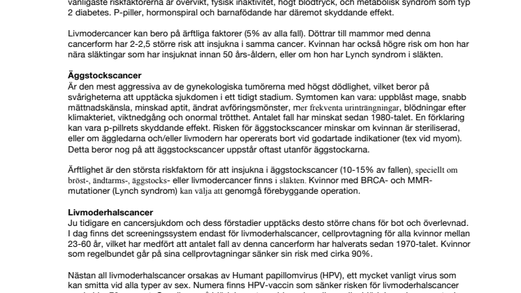 Vad kvinnor behöver veta om gynekologisk cancer