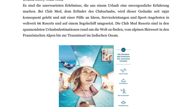 Club Med präsentiert neue Kampagne für 2017