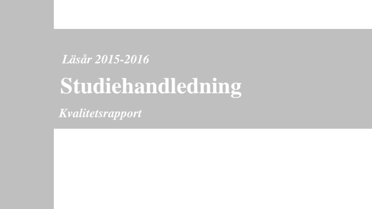 UtvecklingsPortens kvalitetsrapport 2015/16 - studiehandledning