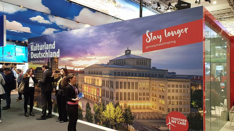 ITB Berlin 2024 - Werbung mit Leipzig-Motive für das Kulturland Deutschland