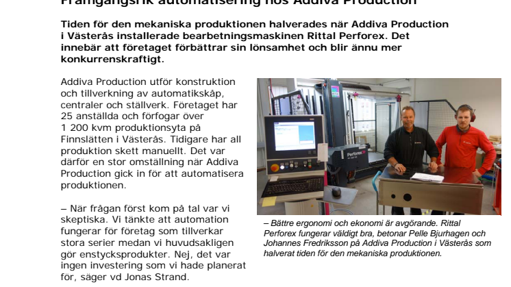 Framgångsrik automatisering hos Addiva Production