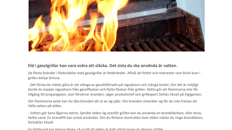 Så här släcker du en grillbrand