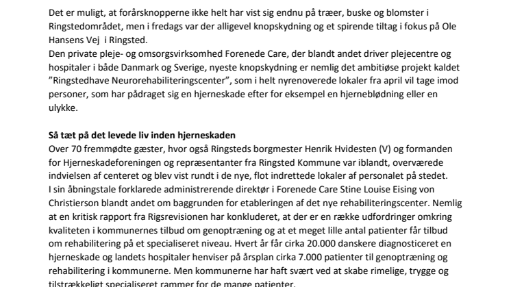 Ringsteds borgmester overværede åbningen af Ringstedhave 