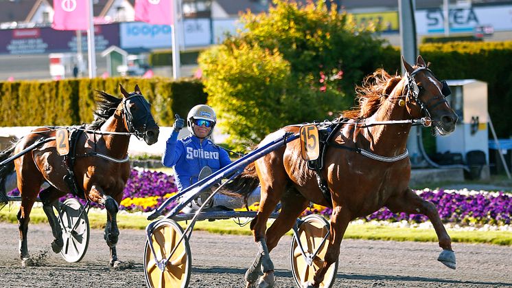 Moni Viking och Björn Goop vann Harper Hanovers Lopp 2020. Foto: TR Bild