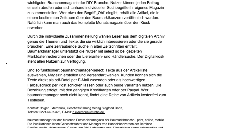 Neuer Digitalkiosk für die Baumarktbranche