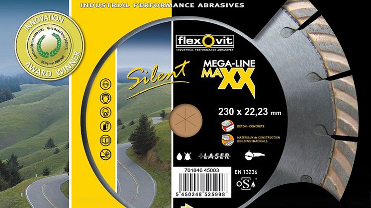 Mega-Line MaXX Silent: Ljuddämpad diamantklinga från Flexovit - Förpackning