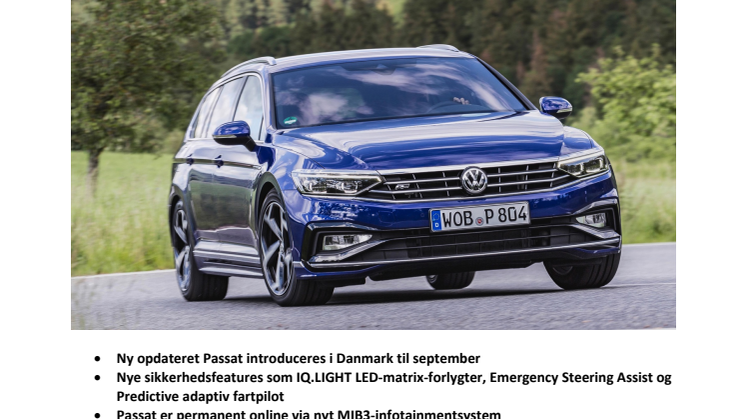Ny Passat kommer til september med priser fra 324.996 kr.