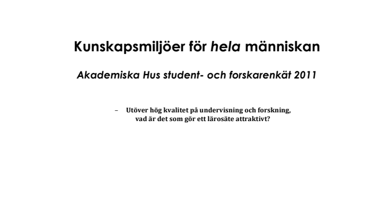 Akademiska Hus student- och forskarundersökning