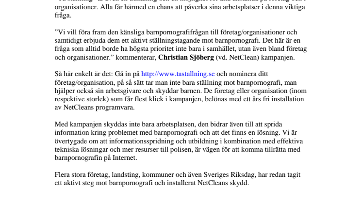 Ta ställning.se mot barnpornografi!