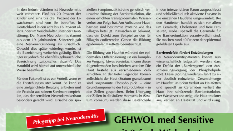 Vorbeugende Pflege bei Neurodermitis