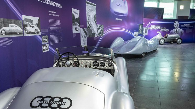 Udsnit af særudstillingen Strømlinet på Audi Museum Mobile i Ingolstadt