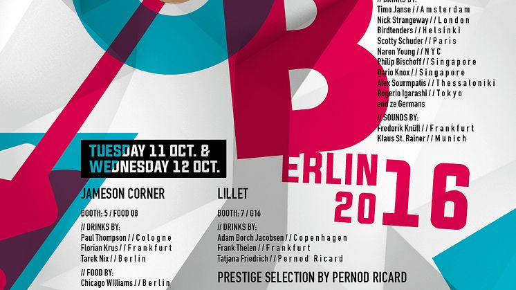 Programm Pernod Ricard Deutschland auf dem BCB 2016
