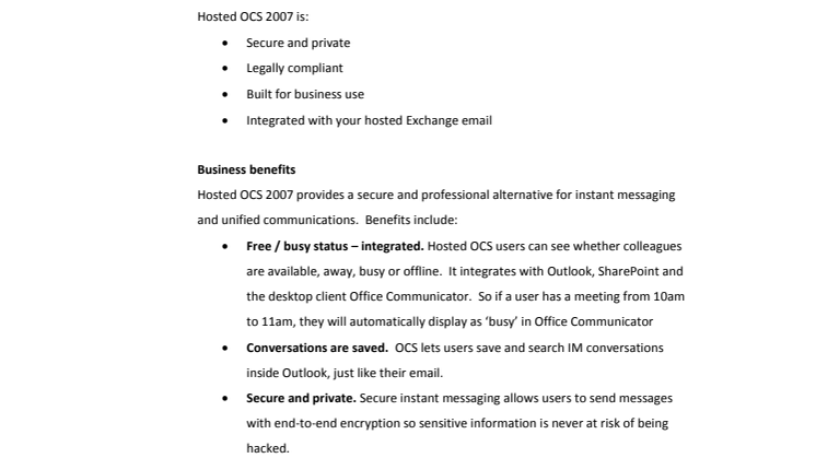 Vi lanserar Hosted Office Communication Server 2007