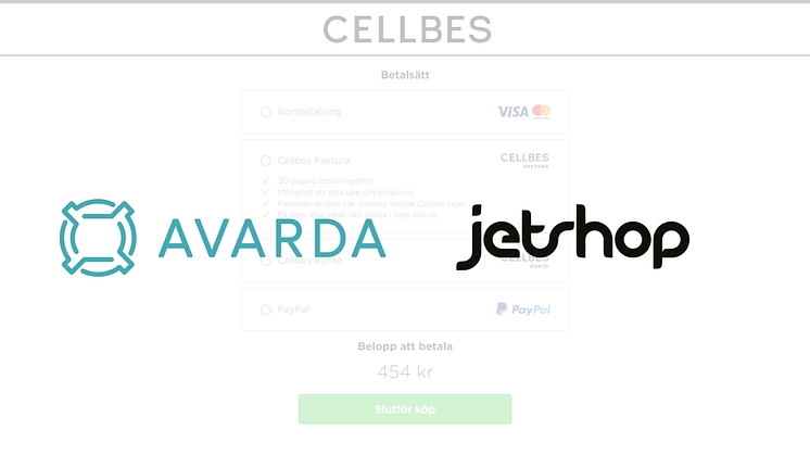 Avardas betalningslösning lanseras på Jetshops plattform