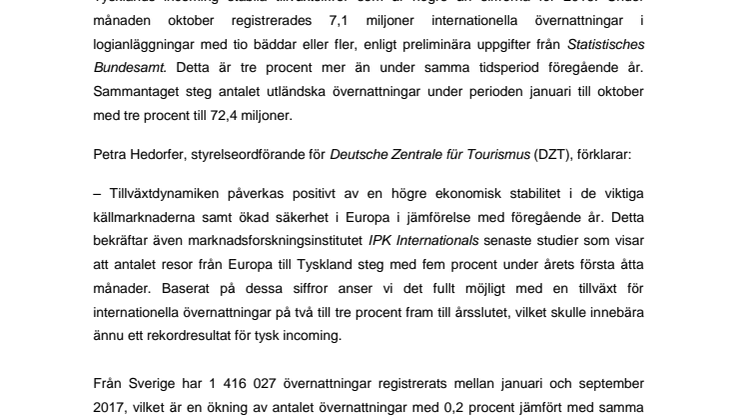 ​Tysk incoming på rekordkurs igen