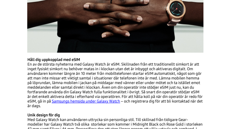 Nu kommer Galaxy Watch till butik – Håll dig uppkopplad med stil
