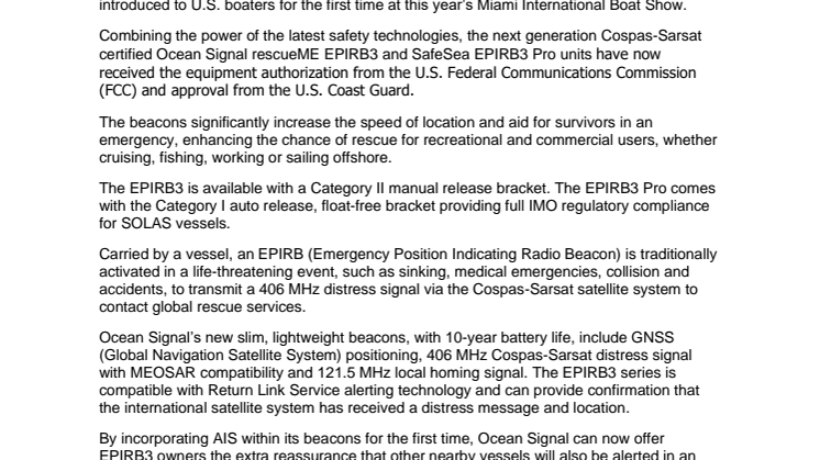 Miami 2023 - Ocean Signal AIS EPIRBs Receive FCC and USCG Approval.pdf