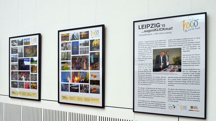 Einblick in die Ausstellung des Fotowettbewerbs "LEIPZIG´15...augenKLICKmal!"