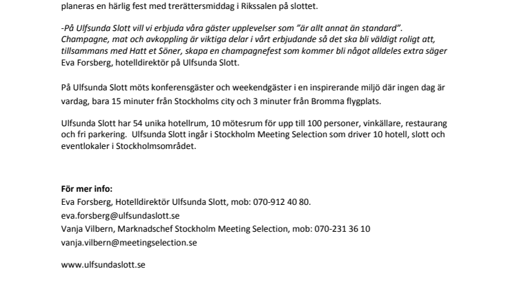 Champagne i världsklass på Ulfsunda Slott 