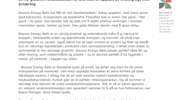 En ny glutenfri smaksbombe for alle som er opptatt av trening og/eller ernæring