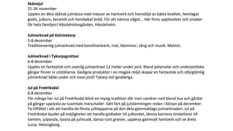 Mat och tradition på skånska julmarknader
