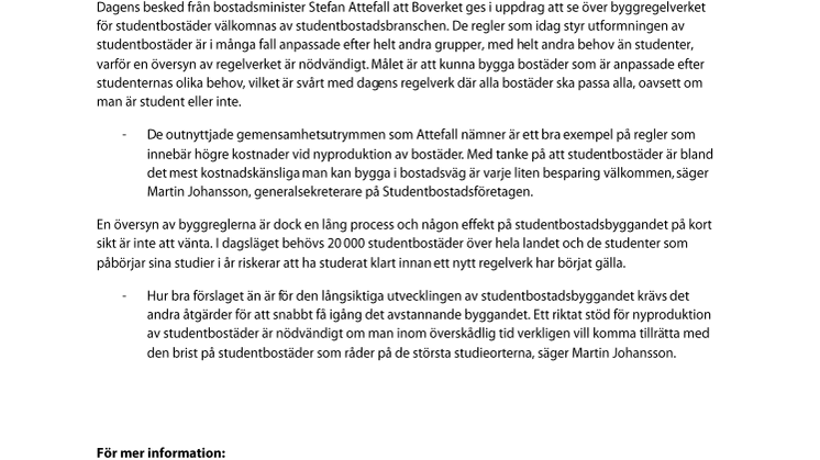Välkommen översyn av byggregler i höstbudgeten
