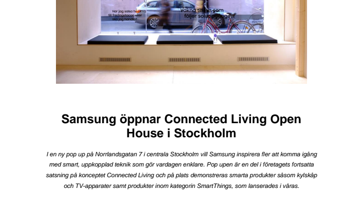 Samsung öppnar Connected Living Open House i Stockholm  