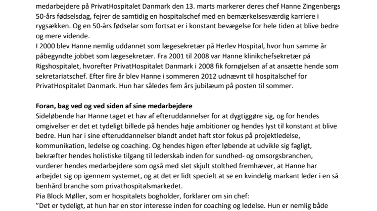 Hospitalschef med bemærkelsesværdig karriere fylder rundt 