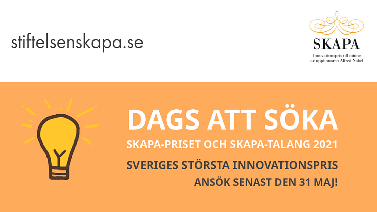 Är du Sveriges nästa mästare i innovation? Sök Sveriges största innovationspris senast den 31 maj