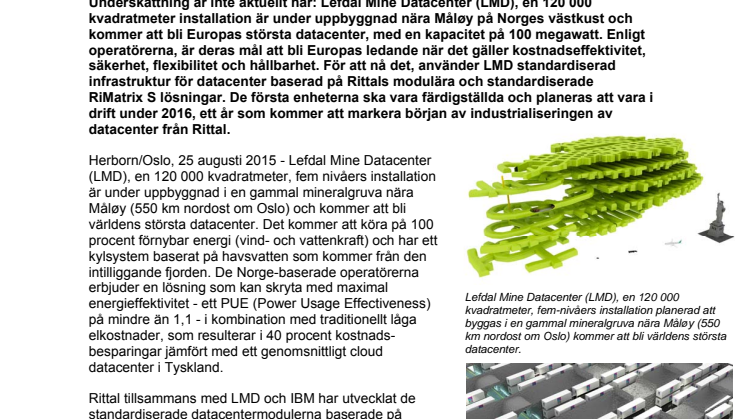 Industrialiseringen av datacenter börjar med Rittal
