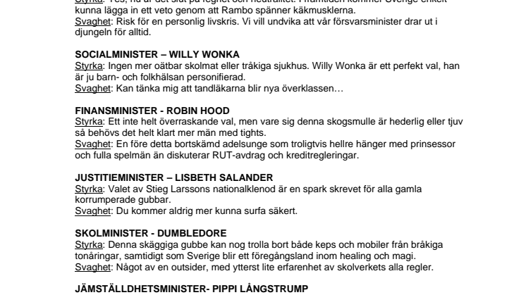 Valet redan avgjort – Sveriges filmälskare har röstat fram sin drömregering