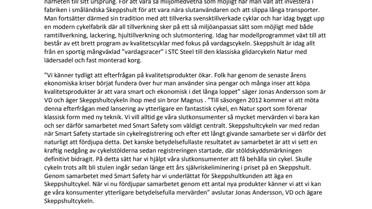 Smart Safety fördjupar samarbetet med Skeppshult